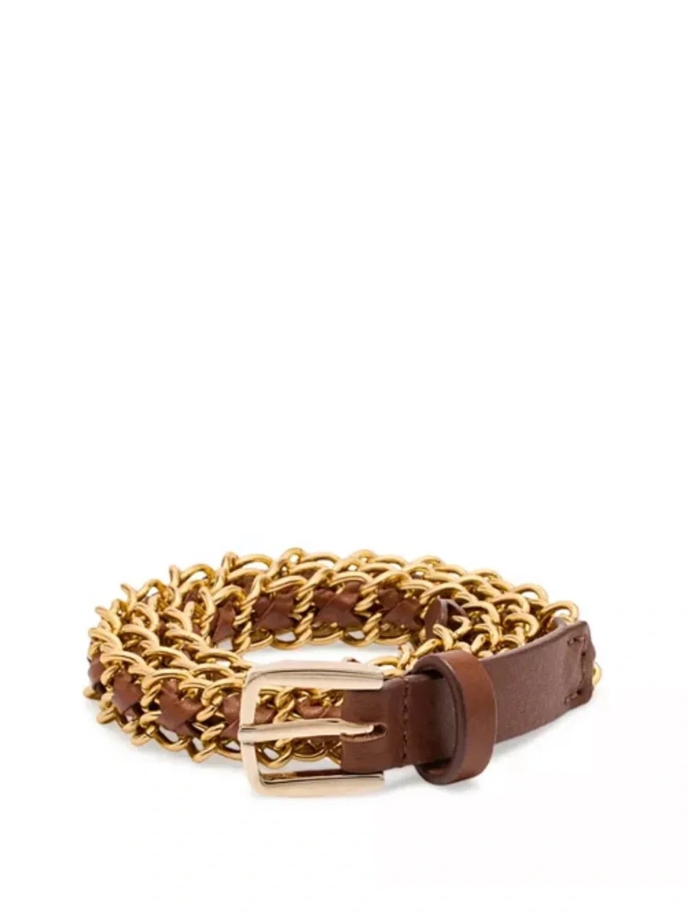 Ba &sh Brooke Laced Leather & Chain Belt NWT